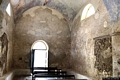 Oliena-chiesa campestre di Nostra Signora della Pietà: interno verso il portale di ingresso