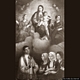 Orune-chiesa di Santa Caterina d’Alessandria: il dipinto raffigura La Madonna col Bambino su un trono di nubi tra la Santa Caterina e la Santa Lucia