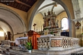 San Gavino Monreale-chiesa parrocchiale di Santa Chiara Vergine: l’altare maggiore visto da destra