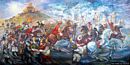 Santa Giusta-La cacciata degli Ugonotti in un quadro di Giorgio Farris nel palazzo della Provincia di Oristano