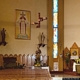 Sinnai-chiesa parrocchiale di Sant’Isidoro: interno con la statua di Sant’Isidoro